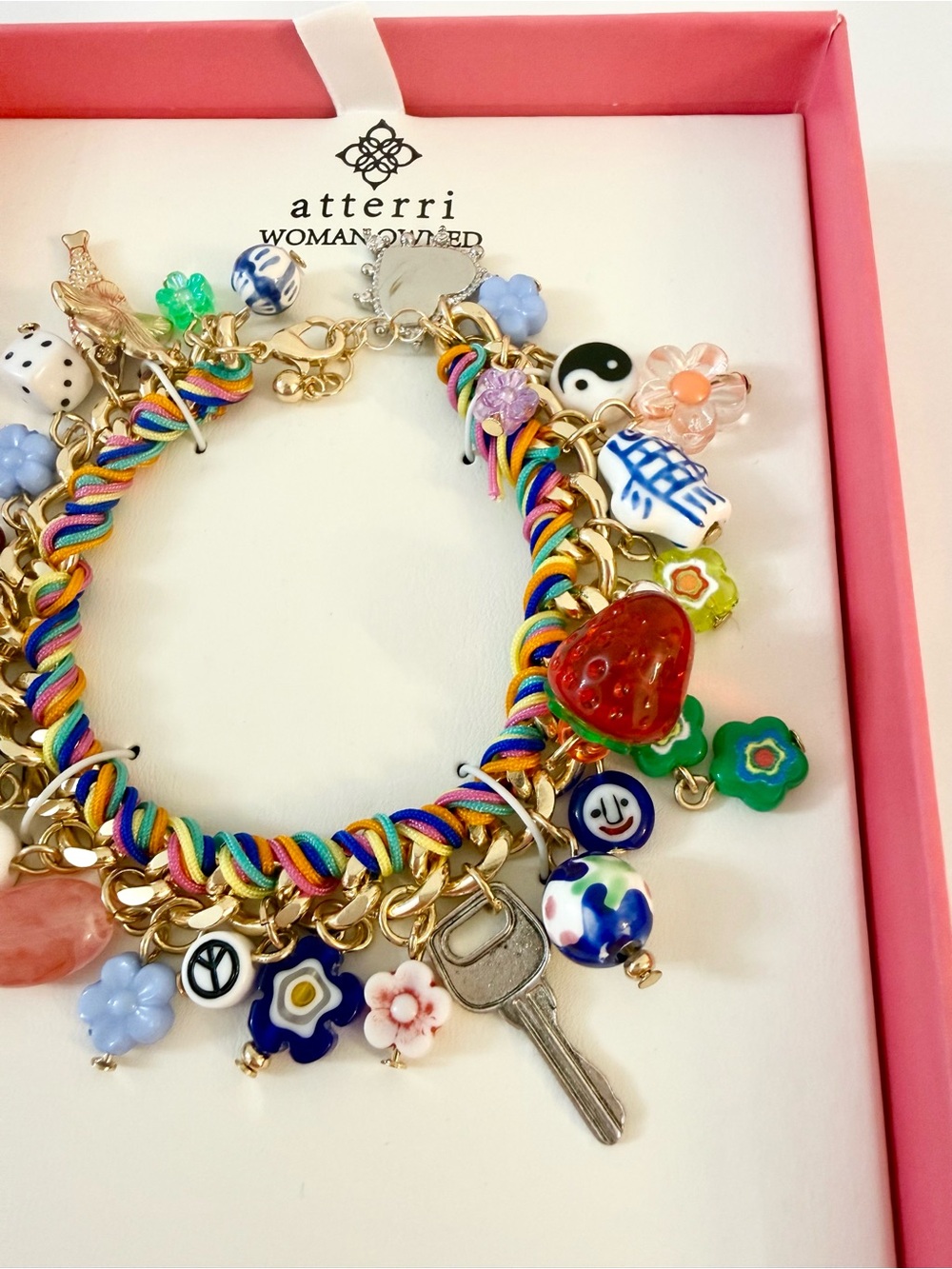 Atterri Trending Ceramic & Cubic Zirconia Charm Bracelet NIB - Picture 2 of 4